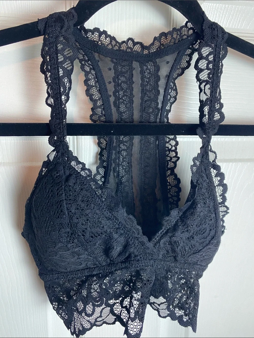 aerie Black Lace Racerback Bralette Size XS